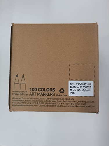 Rotuladores Ohuhu 100 Colores Markers Permanentes, Tips Dual Arte del Bosquejo Gemelas Rotuladores con Estuche de Transporte para Colorear Pintura de Resaltado y Subrayado