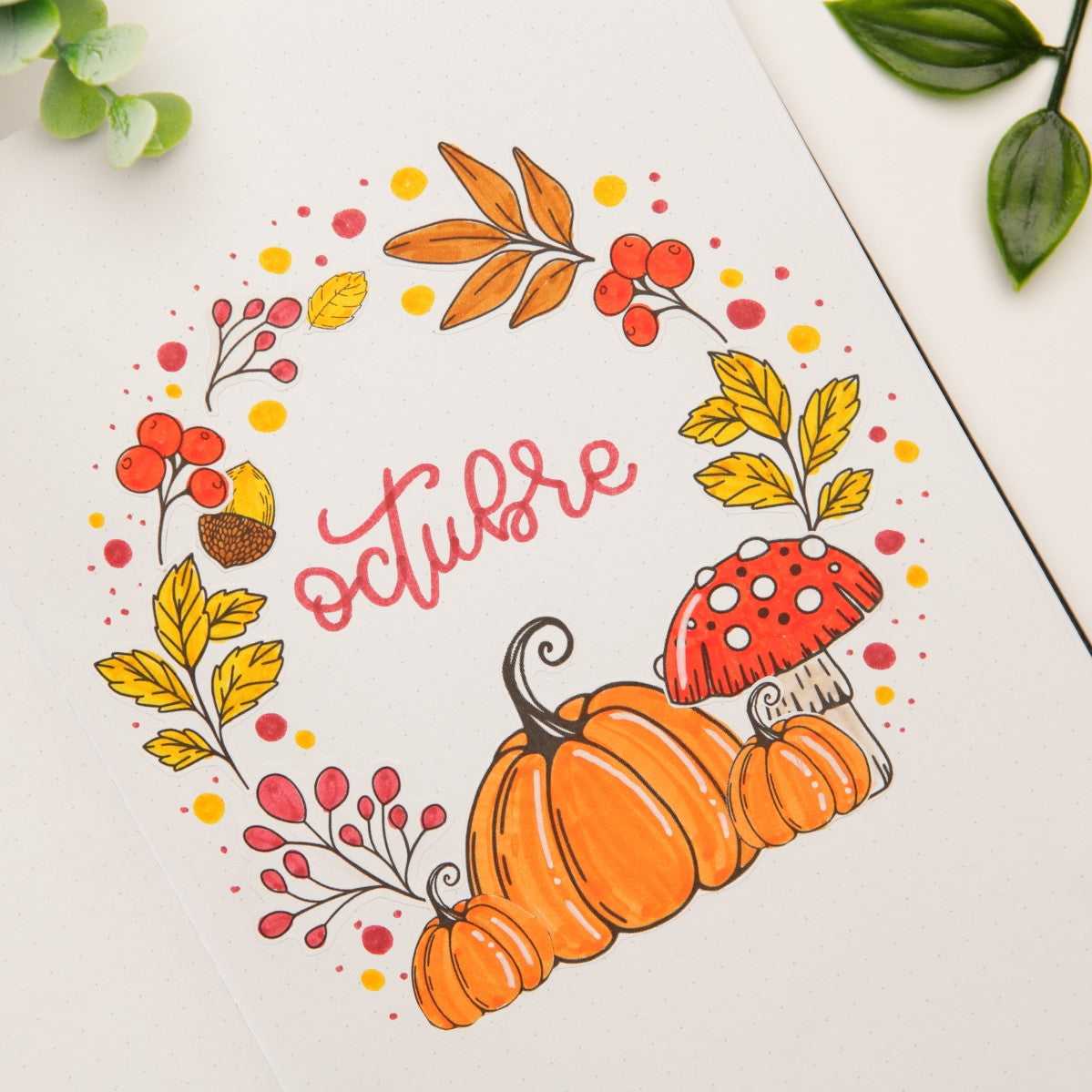 Plantillas de Decoración Doodles de otoño para Bullet Journal